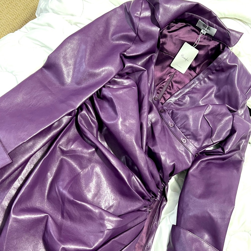 HANIFA RAVEN VEGAN LEATHER DRESS